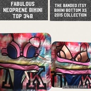 Vs the fabulous neoprene bikini top 34B the ITSY neoprene bottoms XS